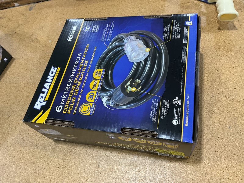 Condition photo showing New/Like New for reliance controls pc3020 pc3020k generator power cord, black