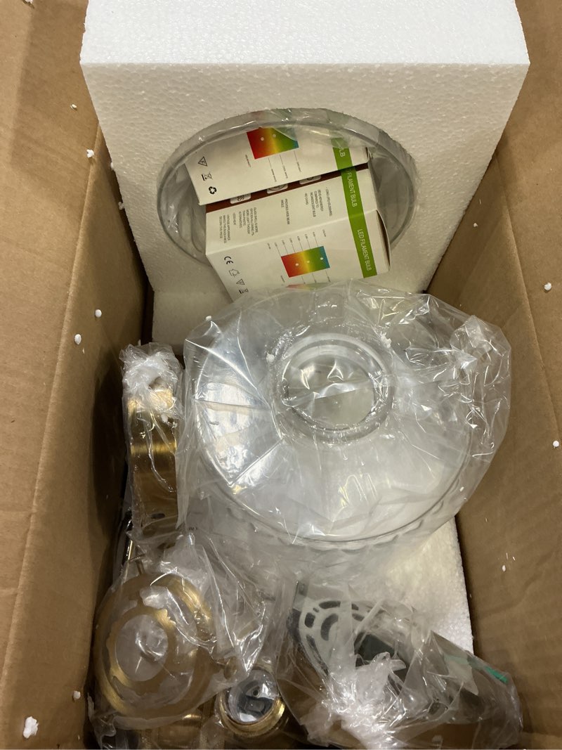 Condition photo showing Good Condition for 2 pack vintage wall sconces, fluted glass shade wall lamp with 2 natural light bulbs, hardwired design with rotary switch, decorative light for bedroom hallway living room clear fluted wall light 2pcs