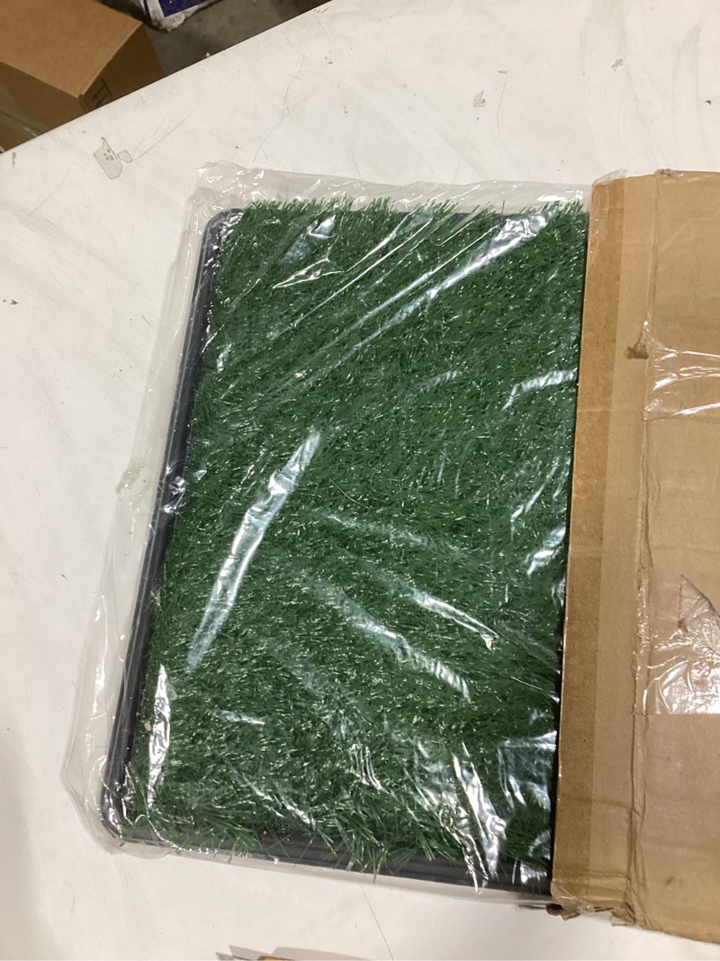 Condition photo showing Good Condition for PETMAKER Artificial Grass Puppy Pee Pad with Tray, Reusable Dog Potty Training Mat for Indoor & Outdoor Use, Easy Clean Artificial Turf Surface for Dogs and Small Pets, Fake Grass Potty Small 4-Layer System