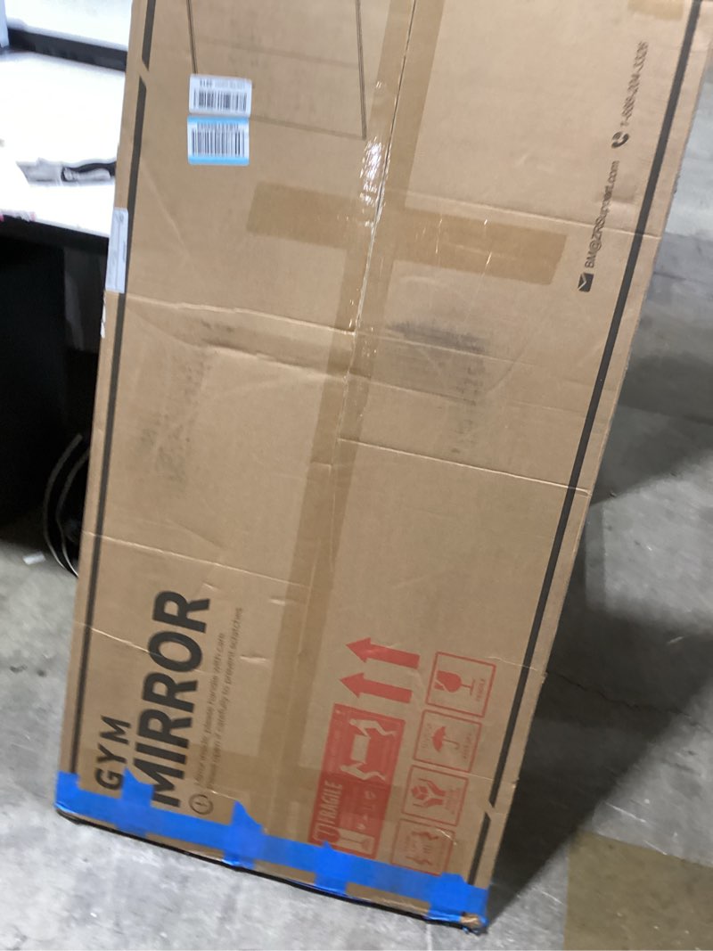 Condition photo showing Good Condition for keonjinn home gym mirror, 48" x 24" - 2pcs workout mirrors for home gym, frameless tempered glass, full body wall mirrors for fitness exercise, yoga room, dance studio, bedroom, garage 48"x24"-2 pcs