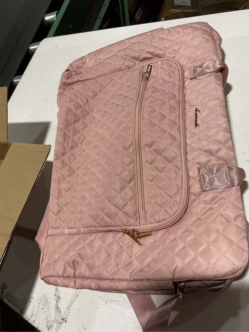 Condition photo showing New/Like New for large women travel duffle bag - carry on overnight bag weekend travel duffel tote bag yoga gym bag with wet pocket toiletry weekender overnight bag for travel business trips sports hospital pink 01-pink