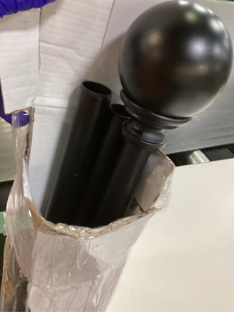 Condition photo showing Good Condition for better homes & gardens 1” metal ball single curtain rod, matte black, 42-120”