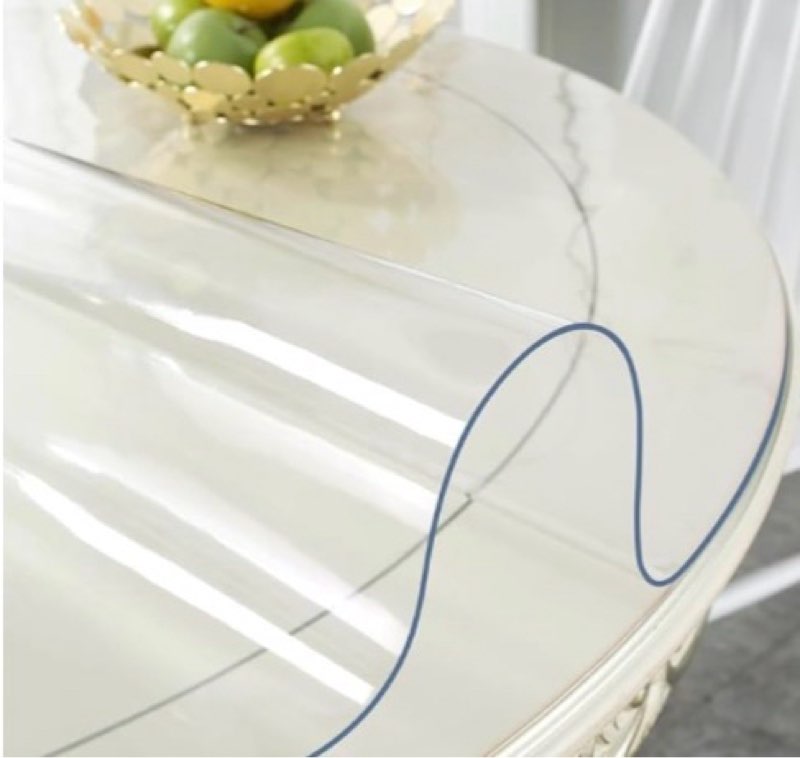 Deep Dream 2.0mm Thick 36 Inches Clear Round Table Cover, Tablecloth Protector for Dining Room & Off