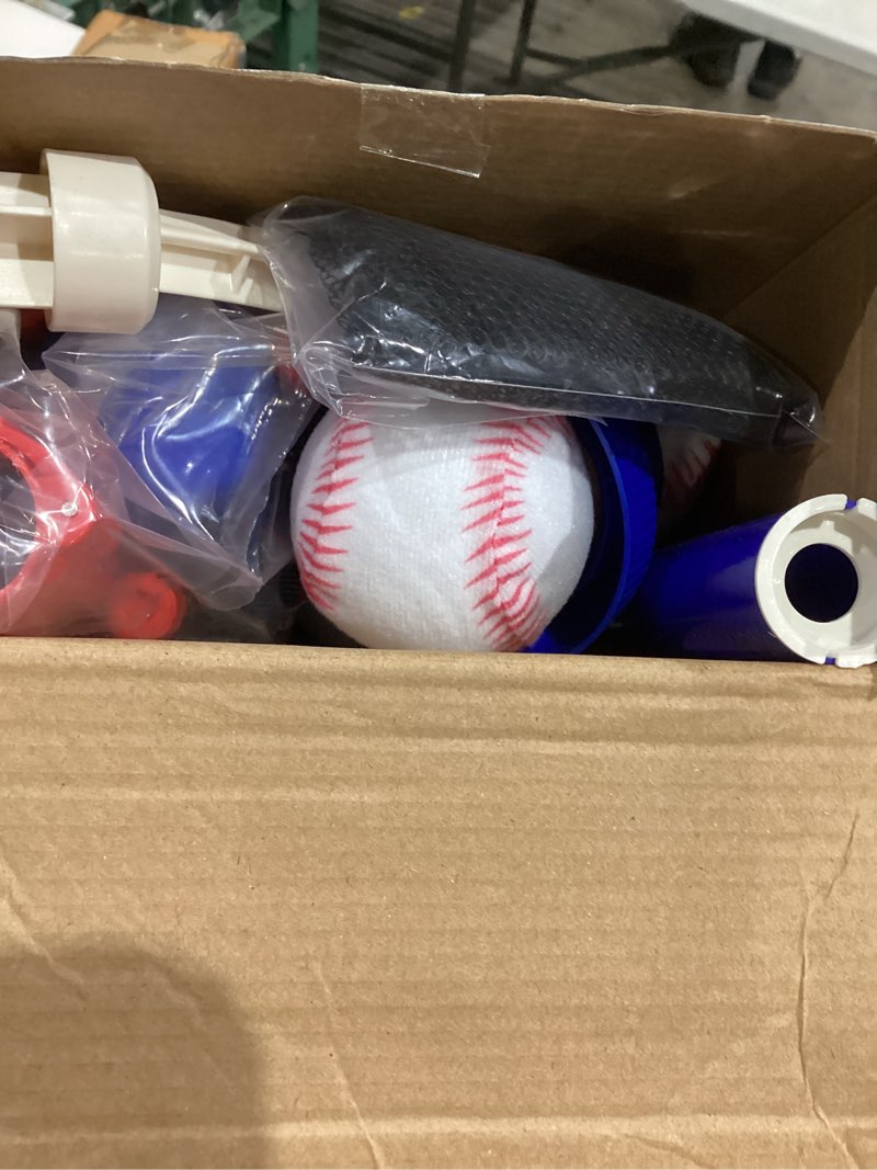 Condition photo showing Good Condition for hyes 3-in-1 baseball set for kids 3-5 - tee ball stand, hanging tee, ball launcher and 6 softballs - adjustable height, indoor/outdoor sport gifts for boys girls, blue 3in1-blue