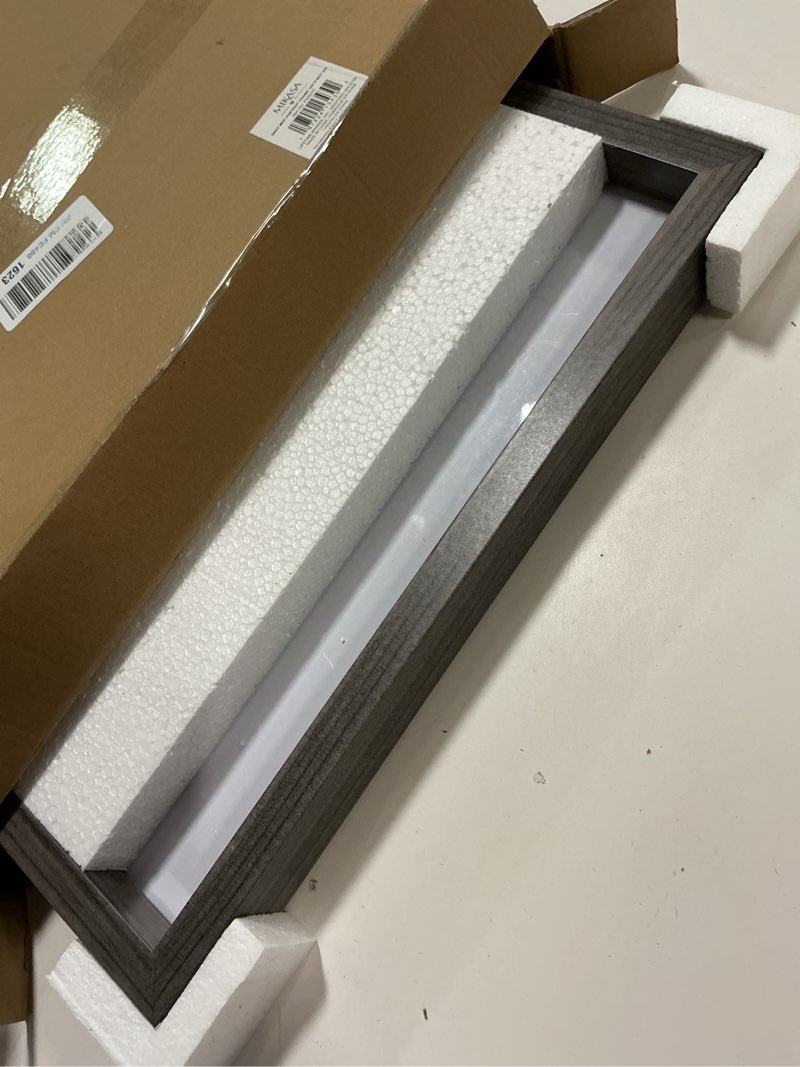 Condition photo showing Good Condition for Mikasa Gray Gallery Photo Frame, Displays 5x7 Photo with mat and 15x15 Photo without mat Gray 15x15 Matted 5x7