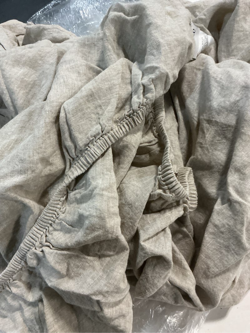Condition photo showing Good Condition for 100% linen fitted sheet stone washed solid color - (3piece) queen  fitted sheet 60 in x80inch deep pocket mattress cover soft natural breathable farmhouse - linen, full size ( color  beige )