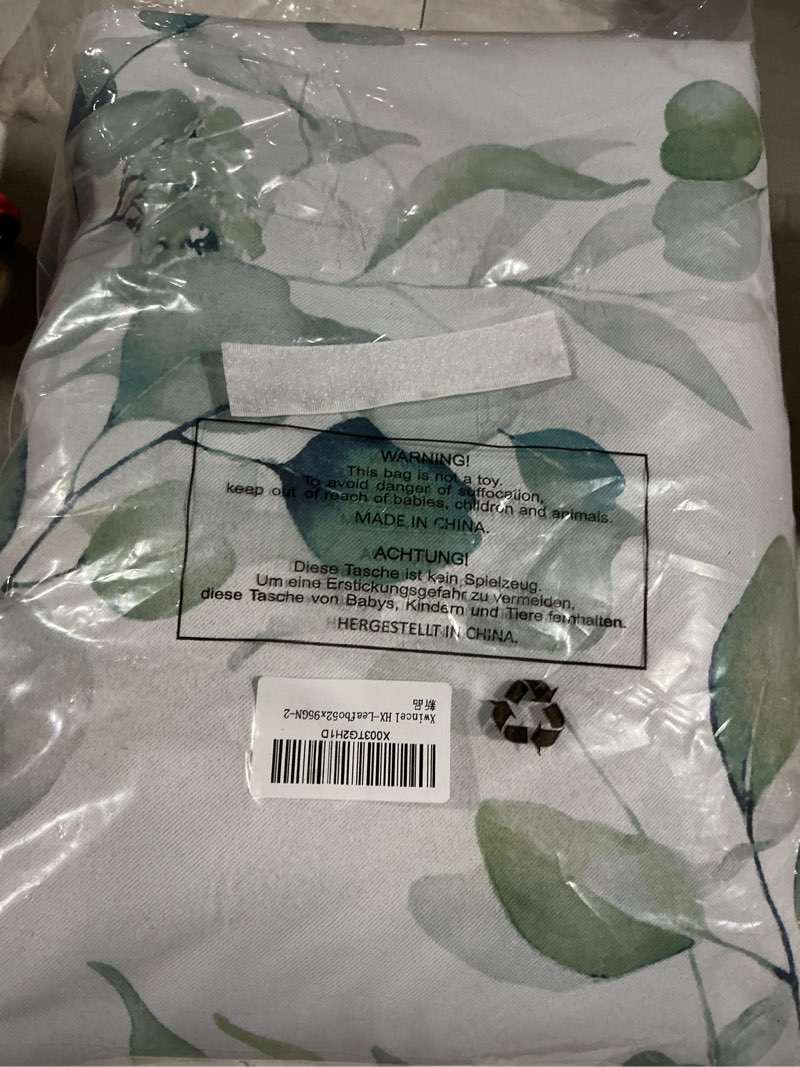 Condition photo showing Good Condition for 100% Blackout Curtains Green Floral Pattern Curtains 96 Inches Long for Bedroom Watercolor Leaf Print Thermal Insulated Drapes for Living Room Darkening Rod Pocket Window Curtains 2 Panels 52"W x 96"L (Pack of 2) Back Tab | Sage Green