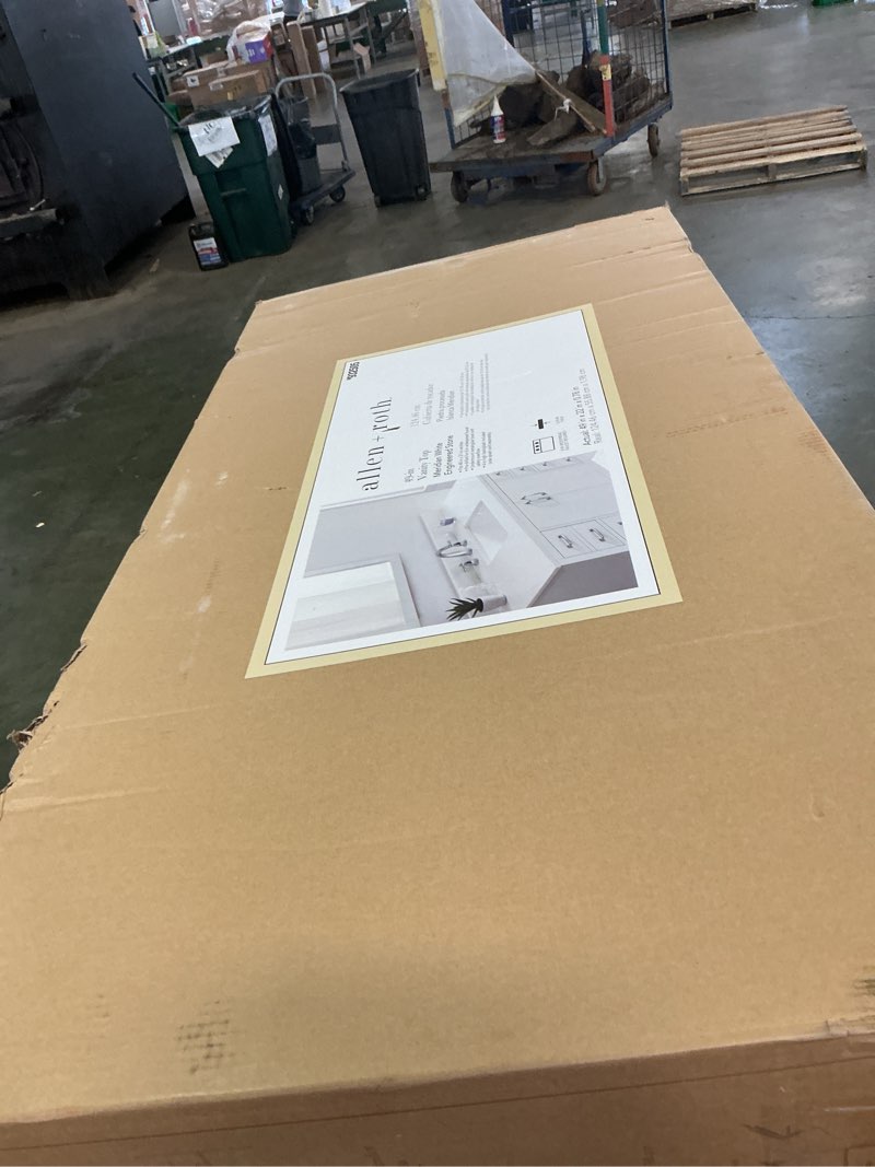 Condition photo showing Good Condition for k+ views last week allen + roth Meridian 49-in x 22-in White/polished Engineered Marble Undermount Single Sink