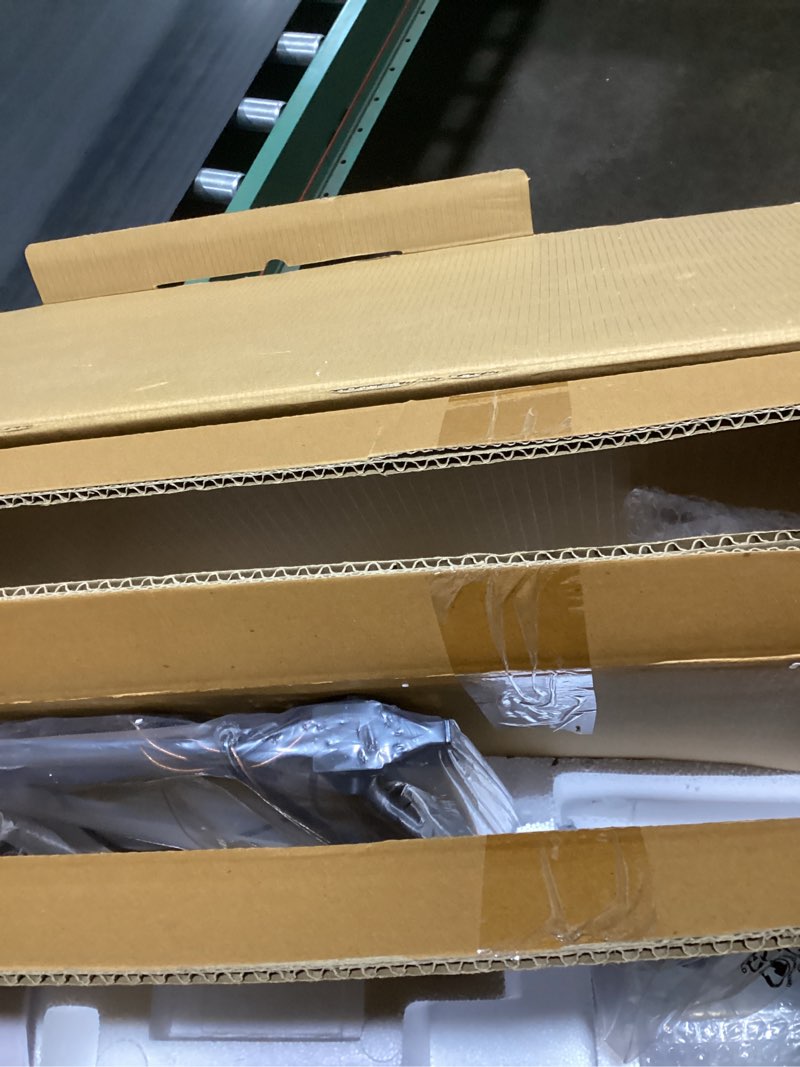 Kichler Barrington 3 -Light Distressed Black and Wood Tone Farmhouse Seeded glass Linear Large