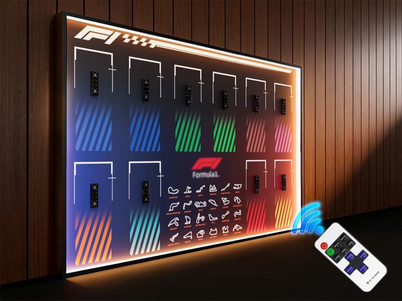 Screen Board for Lego Speed Champions Ultimate F110 in 1 Collector’s Pack | Wall Mount for Lego 77242-77251 Collectible Car Kit Model F1 - Space Saving