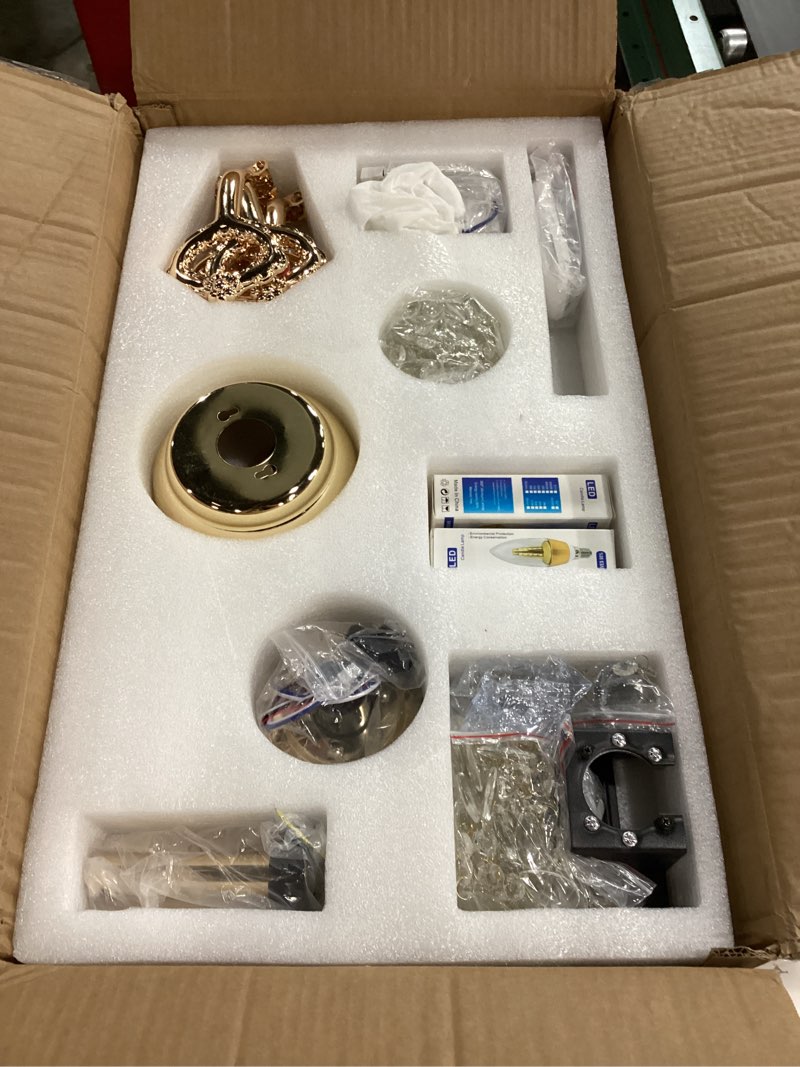 Condition photo showing Good Condition for 52“crystal ceiling fan fandelier with lights - modern golden crystal chandelier fans with remote control?retro/farmhouse lighting, dining room,living room ceiling fan light with noiseless dc motor gold-52in