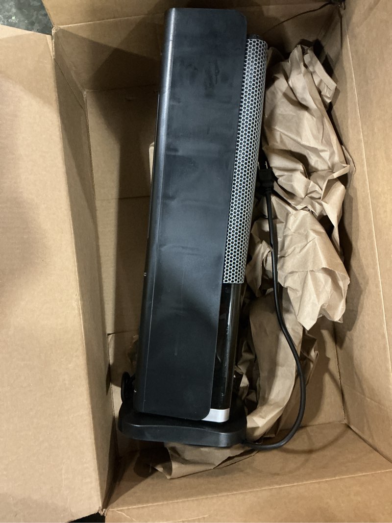 Condition photo showing As Is for space heaters for indoor use, 1500w ptc ceramic electric heater with thermostat, room temperature display, 70° oscillation, remote control, 12h timer, quiet portable heater for office bedroom