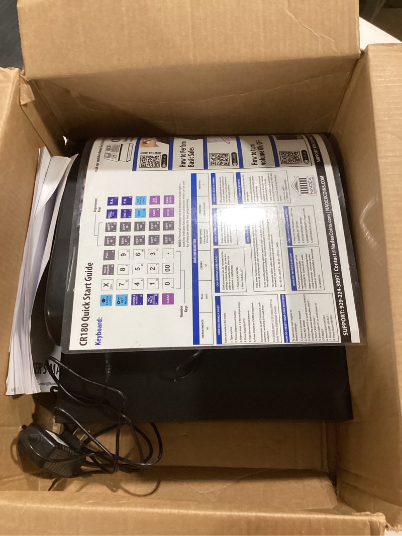 Condition photo showing Good Condition for Nadex CR180 Electronic Cash Register, Steel Cash Drawer, Compact Design, Black