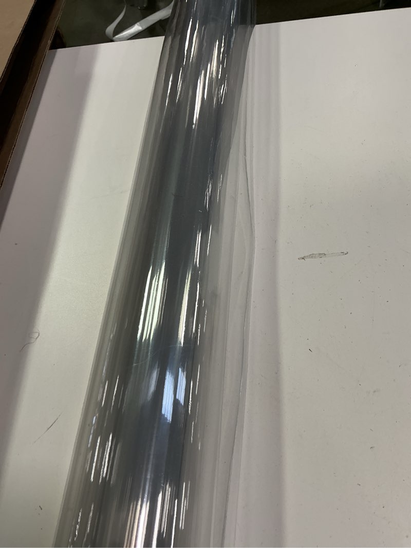 Condition photo showing As Is for vevor plastic table cover 42 x 72 inch, 1.5 mm thick clear table protector, rectangle clear desk mat, waterproof & easy cleaning for office dresser night stand 72" x 42" (rectangular)