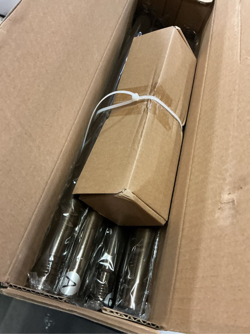 Condition photo showing New/Like New for olv adjustable single curtain rod 1" for windows heavy duty 30-60” with netted texture finials,antique bronze