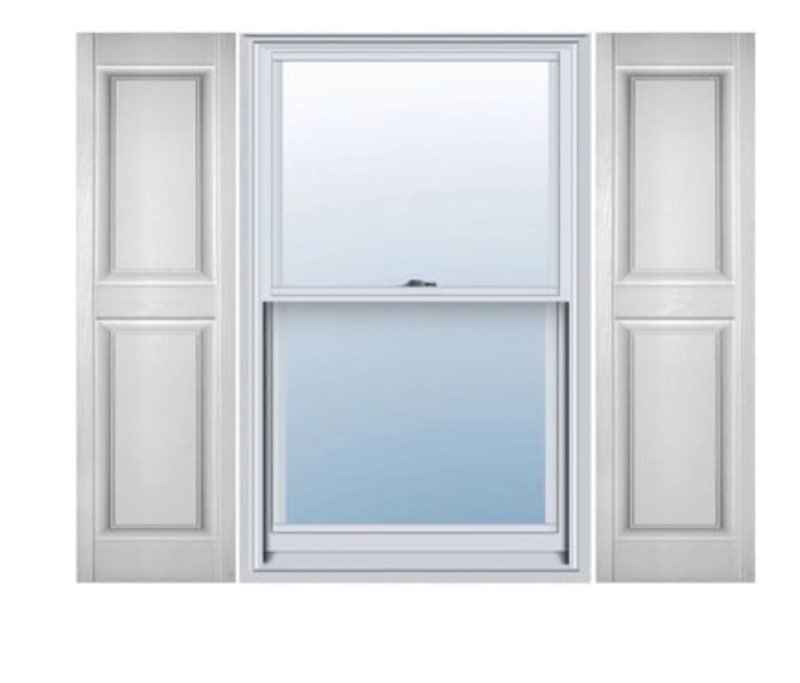 builders edge 14.75 w in. raised panel vinyl shutters