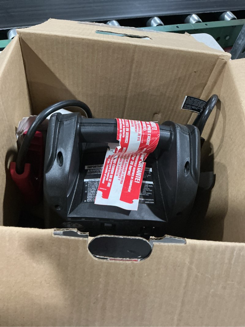 Condition photo showing As Is for schumacher electric 800a car battery jump starter and portable power station, 150-psi air compressor, 12v sport, auto, and marine batteries, sj1583