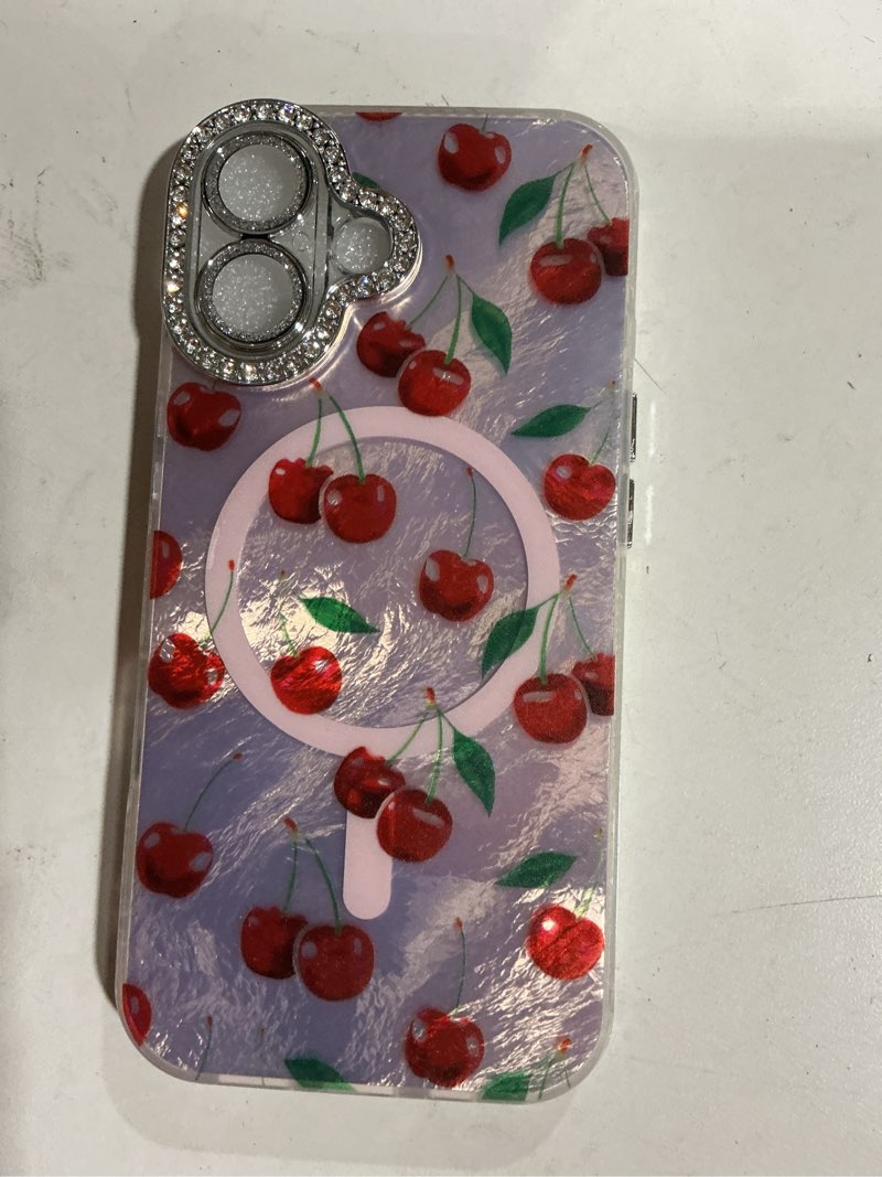 Condition photo showing Good Condition for toycamp for iphone 17 case - compatible with magsafe women girls aesthetic cute girly kawaii cherry unique design laser bling lens protector magenetic funda for apple 17 phone cover pk cherry for iphone 17