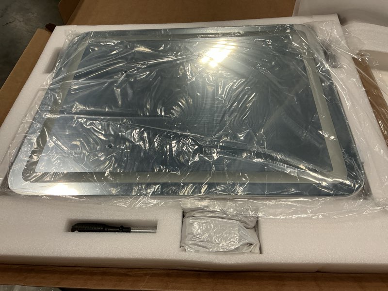 Condition photo showing New/Like New for hnv 22"x17" vanity mirror with lights, led makeup mirror with 3 color modes & dimmable touch control, 360° rotation, aluminum frame, large lighted mirror for bedroom or dressing table white 22"l x 17"w