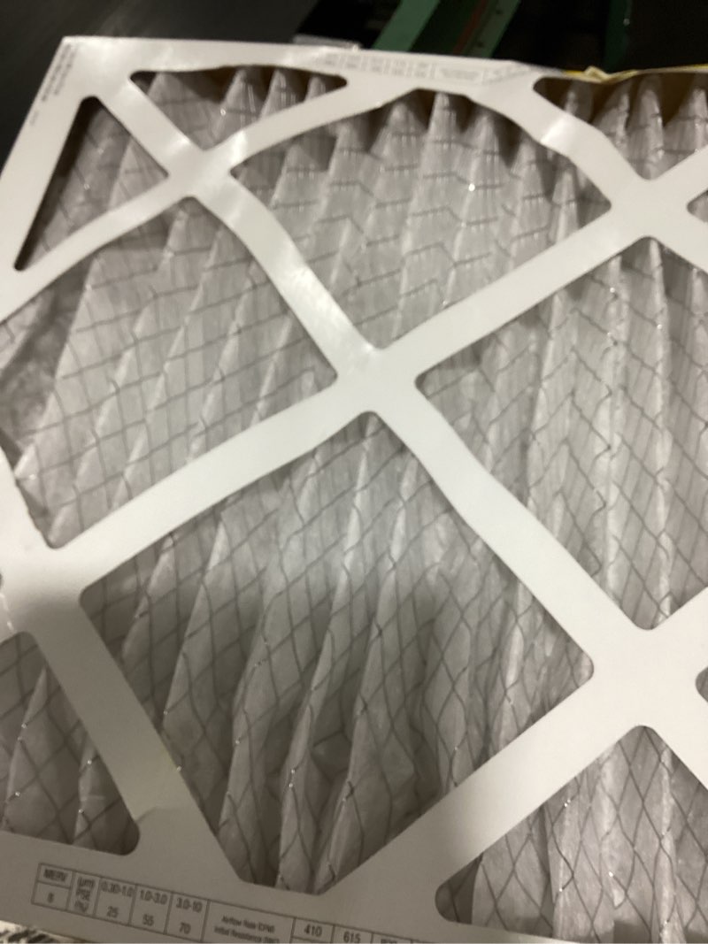 Condition photo showing Good Condition for filter king 20x20x2 air filter (merv 8) (12-pack) dust & allergy control ac furnace filters, made in usa, hvac, pleated, electrostatic (actual size: 19.5 x 19.5 x 1.75)