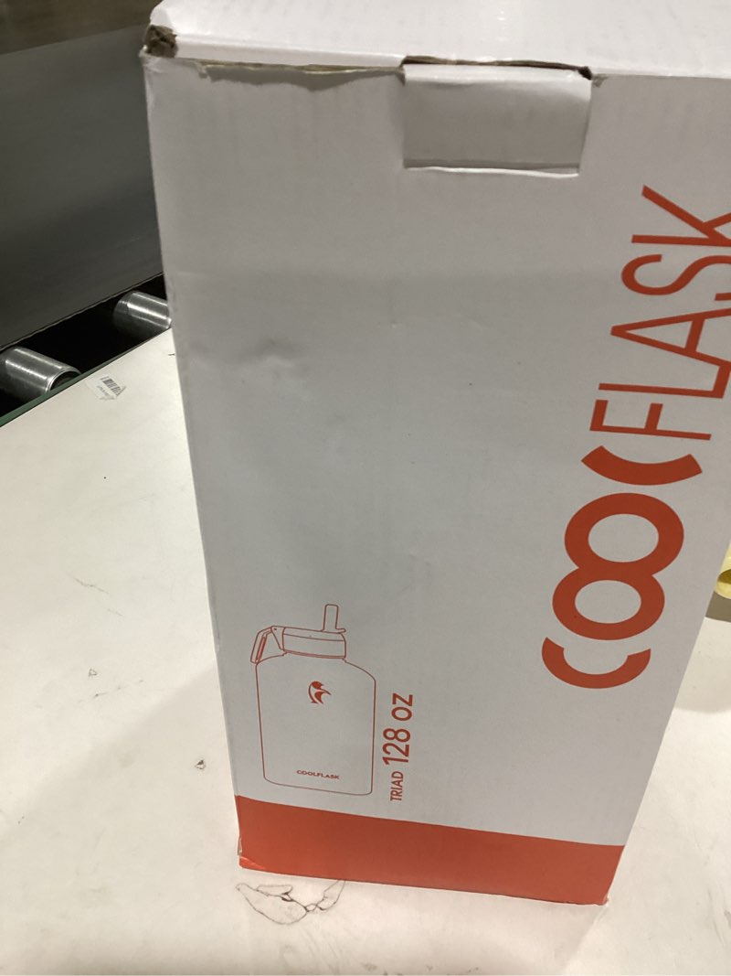 Coolflask 128 oz Gallon Water Bottle Insulated with Straw&3 Lids, Water Jug Large Stainless Steel Me