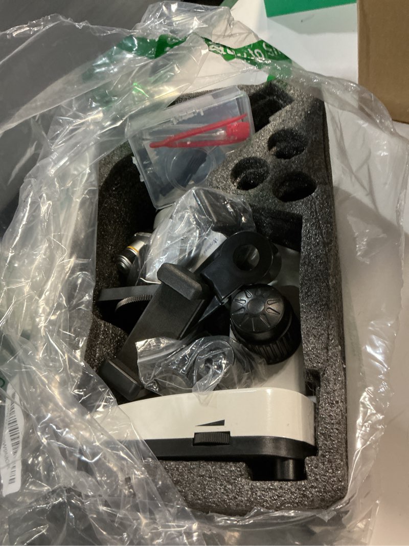 Condition photo showing As Is for Herwicm Microscope for Adults & Kids,40x-2000x Compound Microscope with Dual LED Illumination,Great for School Labs & Home Schooling monocular microscope