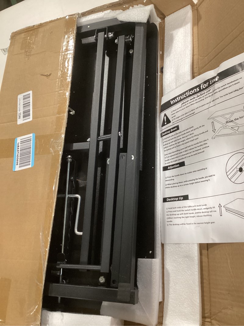 Condition photo showing Good Condition for Height Adjustable Standing Desk Converter, Computer Keyboard Stand for Desktop, Keyboard Riser for Stand Up Desk Riser, Ergonomic Sit Stand Workstations for Home Office