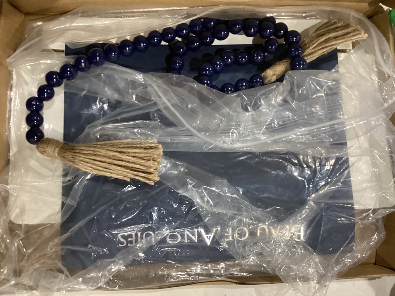Condition photo showing As Is for navy blue decorative books for home decor coffee table books decor set with farmhouse beads(navy blue with bead) navy blue+navy blue beads
