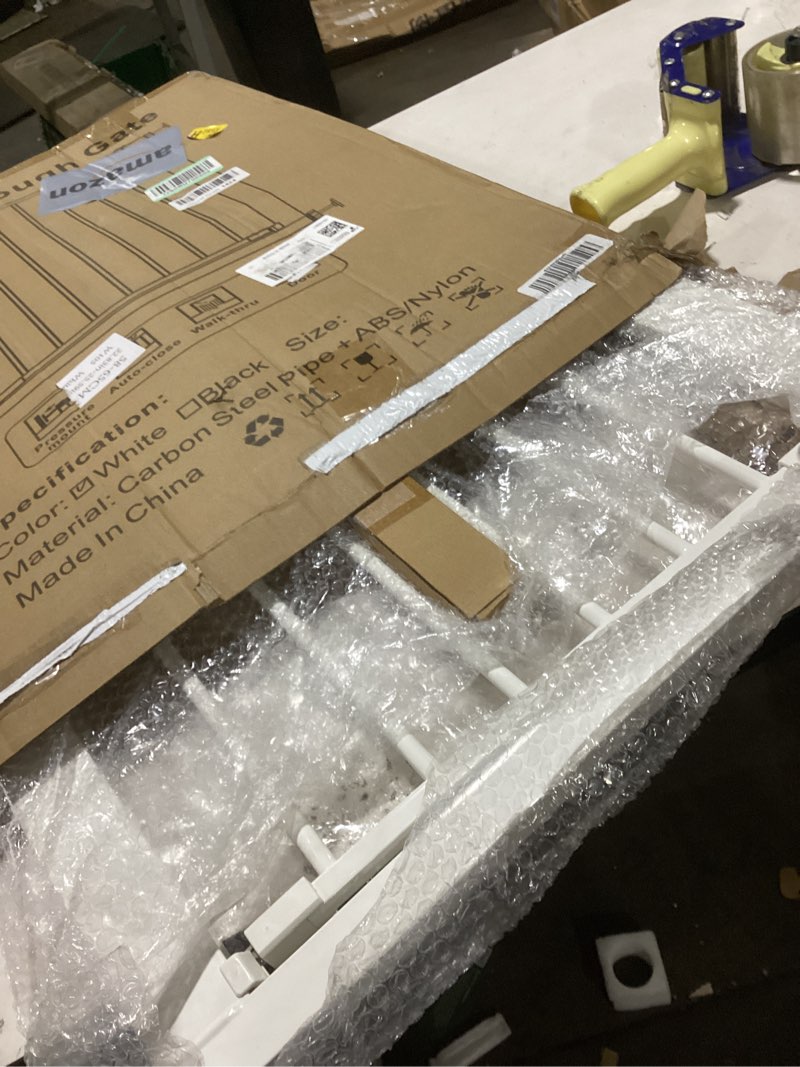 Condition photo showing As Is for (similar to )regalo safety 29-49\" easy step extra wide baby gate for doorways & bottom of stairs, pressure mounted safety gate with door for babies, toddlers & pets, platinum platinum 29-49\"w x 30\"h