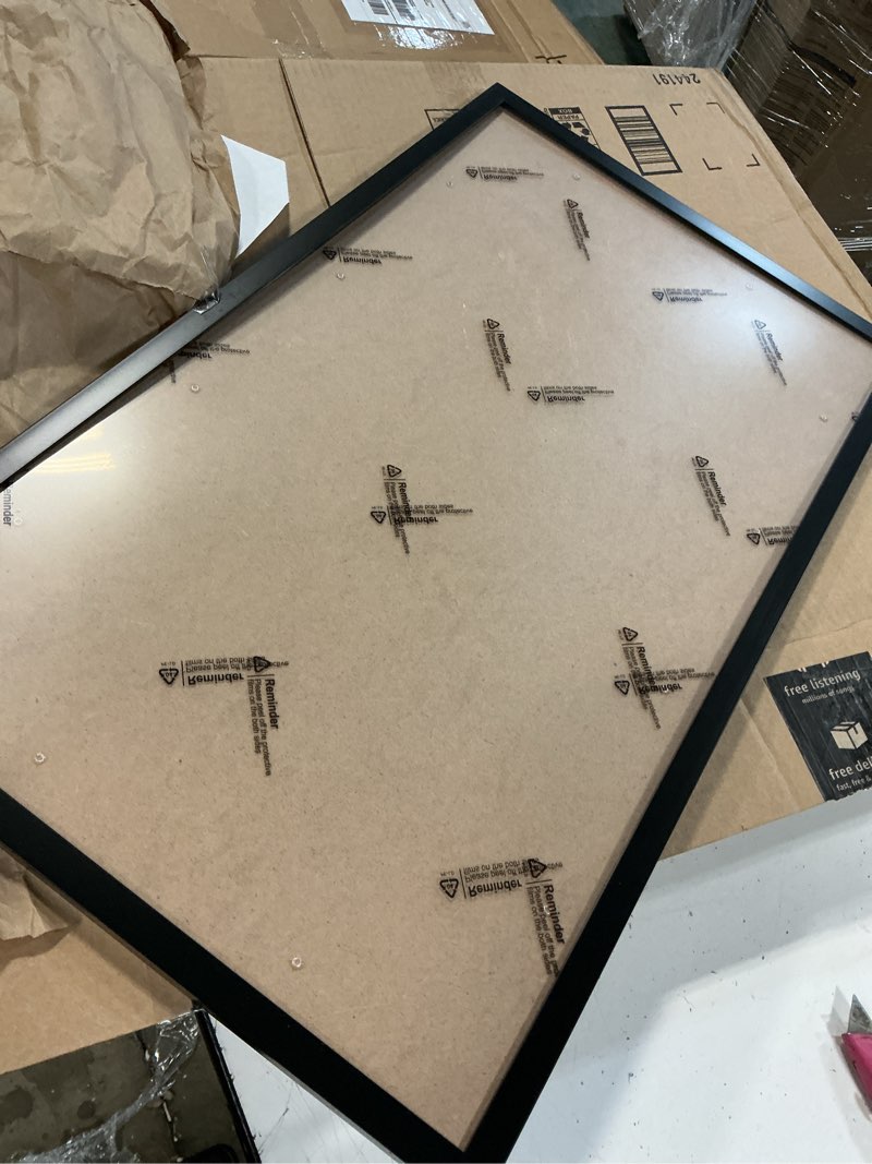 Condition photo showing As Is for upsimples 11x14 picture frame, display pictures 8x10 with mat or 11x14 without mat, wall hanging photo frame, black, 1 pack black 11x14