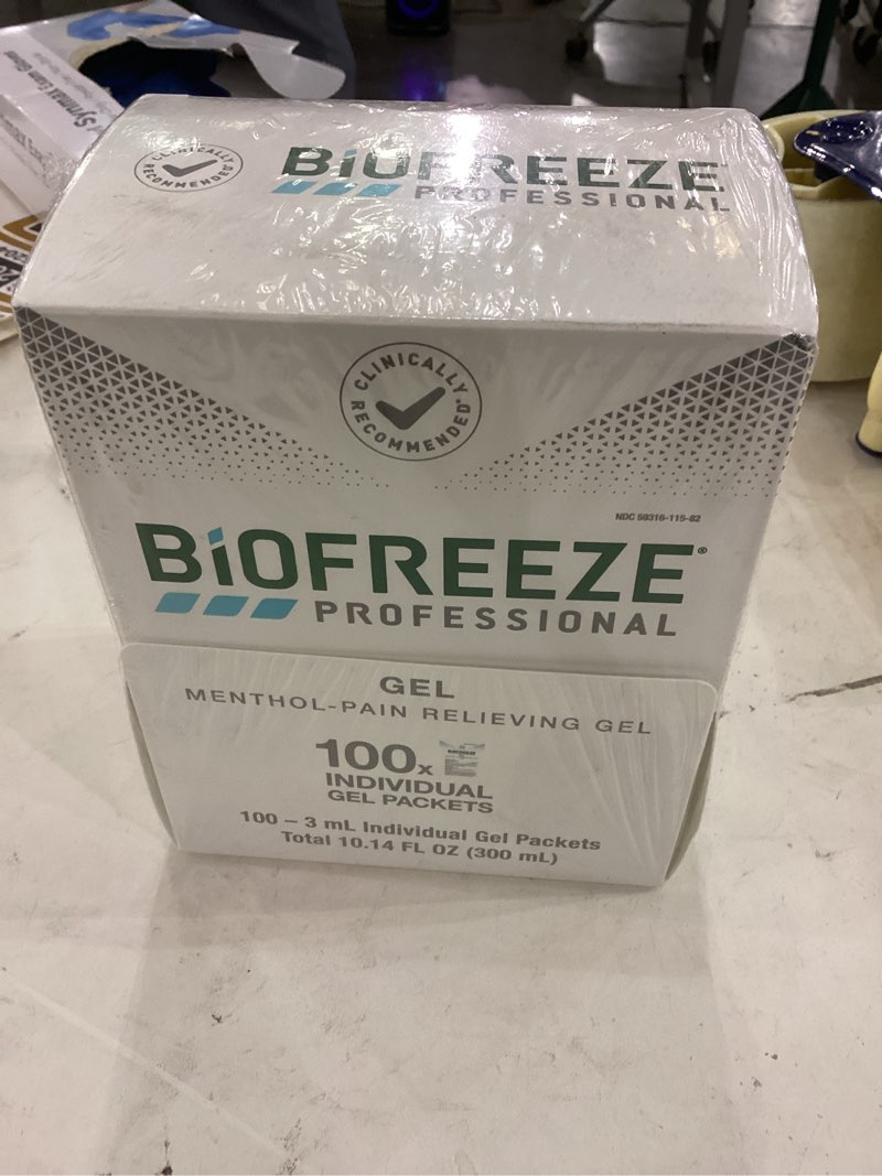 Biofreeze Professional Gel 100 Individual On-The-Go 3mL Packets EXP 7/2025