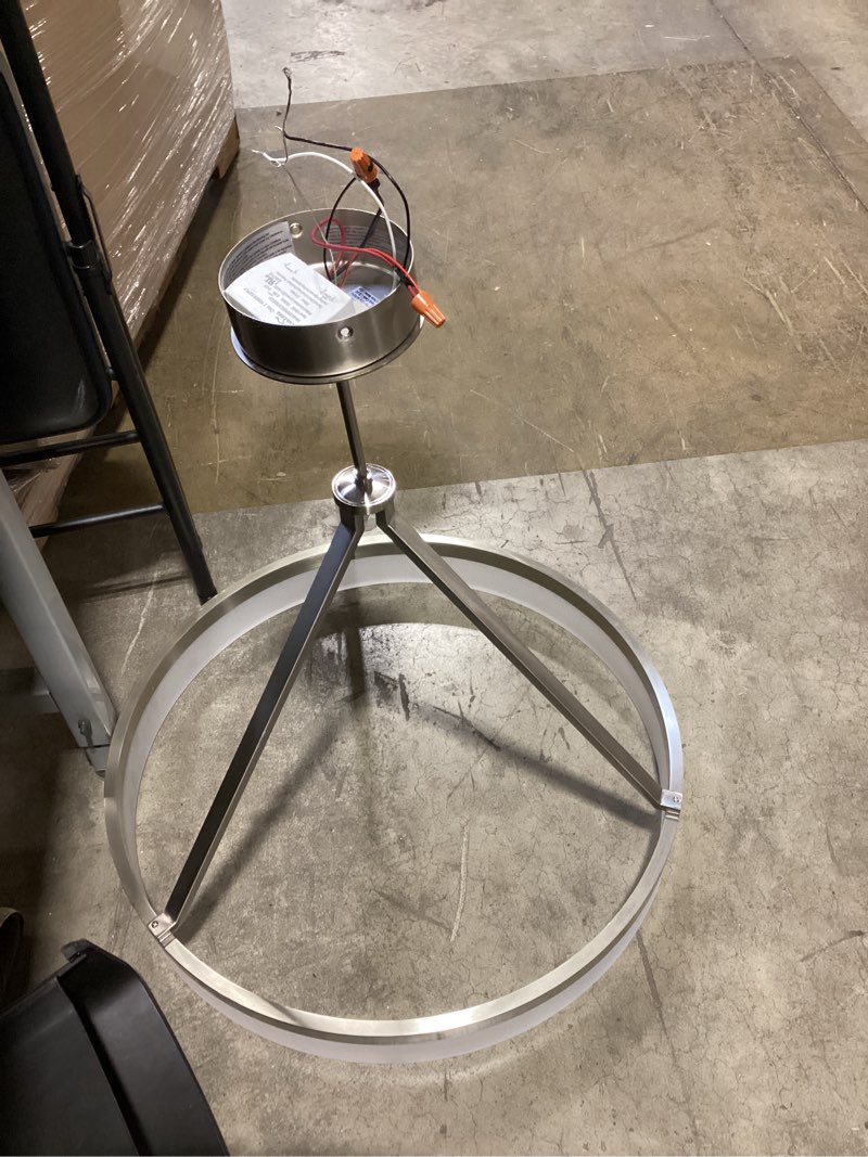 Condition photo showing As Is for origin 21 lynnpark 1 -light brushed nickel modern/contemporary acrylic cylinder led