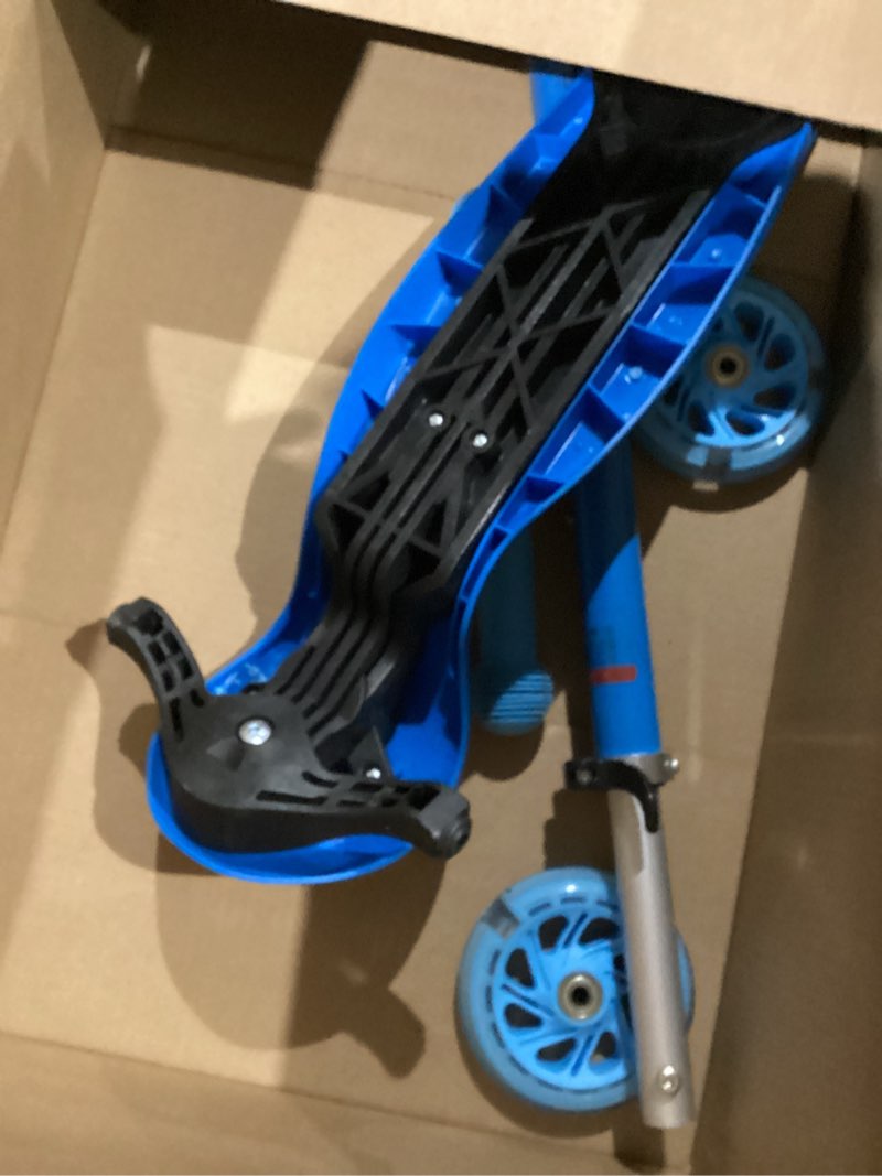 Condition photo showing As Is for Gotrax KS1 Kids Kick Scooter, LED Lighted Wheels and 3 Adjustable Height Handlebars, Lean-to-Steer & Widen Anti-Slip Deck, 3 Wheel Scooter for Boys & Girls Ages 2-8 and up to 110 Lbs Blue