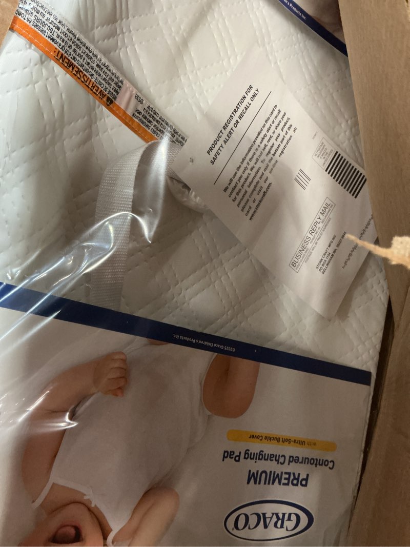Condition photo showing Good Condition for graco premium contoured changing pad – greenguard gold certified, water-resistant, ultra-soft buckle cover, contoured baby changing pad, fits most standard-size changing toppers, non-skid bottom