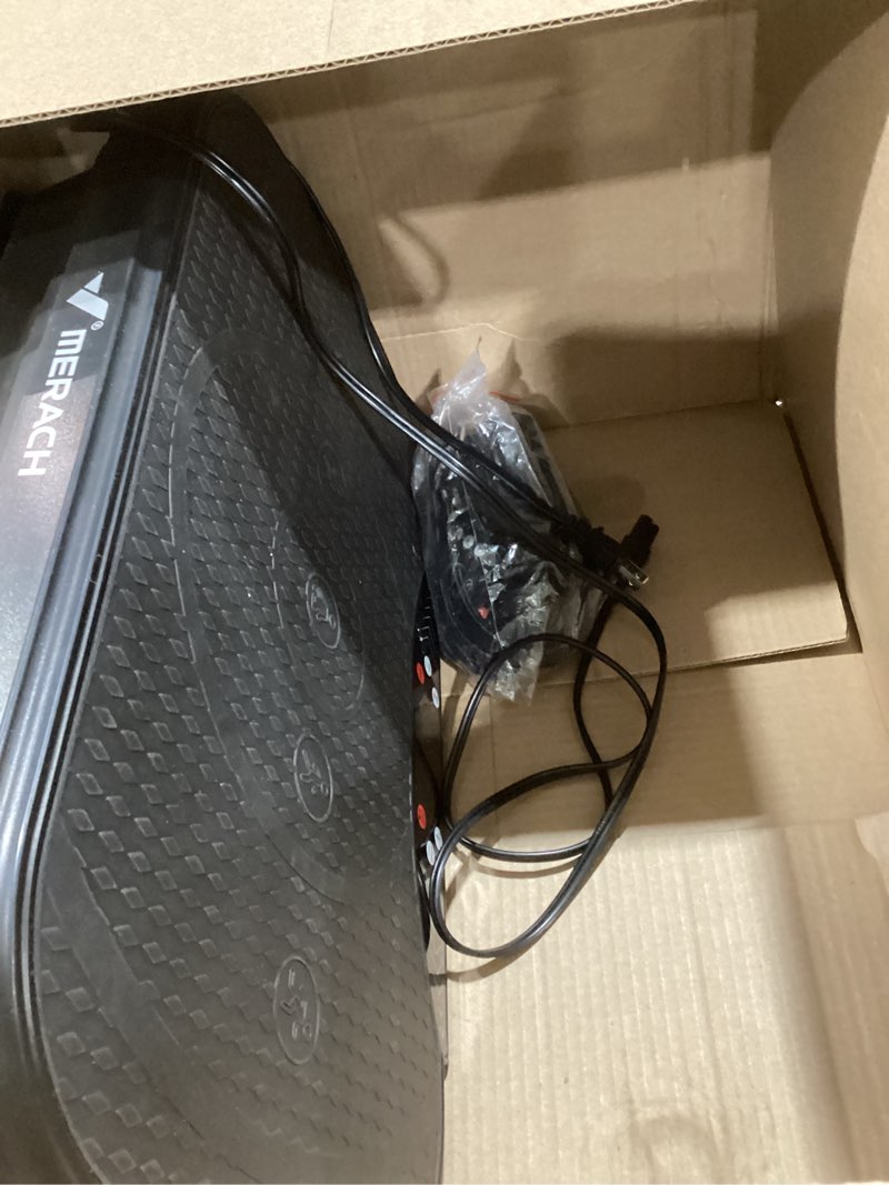 Condition photo showing As Is for MERACH Vibration Plate Exercise Machine, Vibration Plate for Lymphatic Drainage Weight Loss, Vibrating Plate Exercise Machine with Bluetooth and LED Display, Workout Equipment for Women Men Home Black