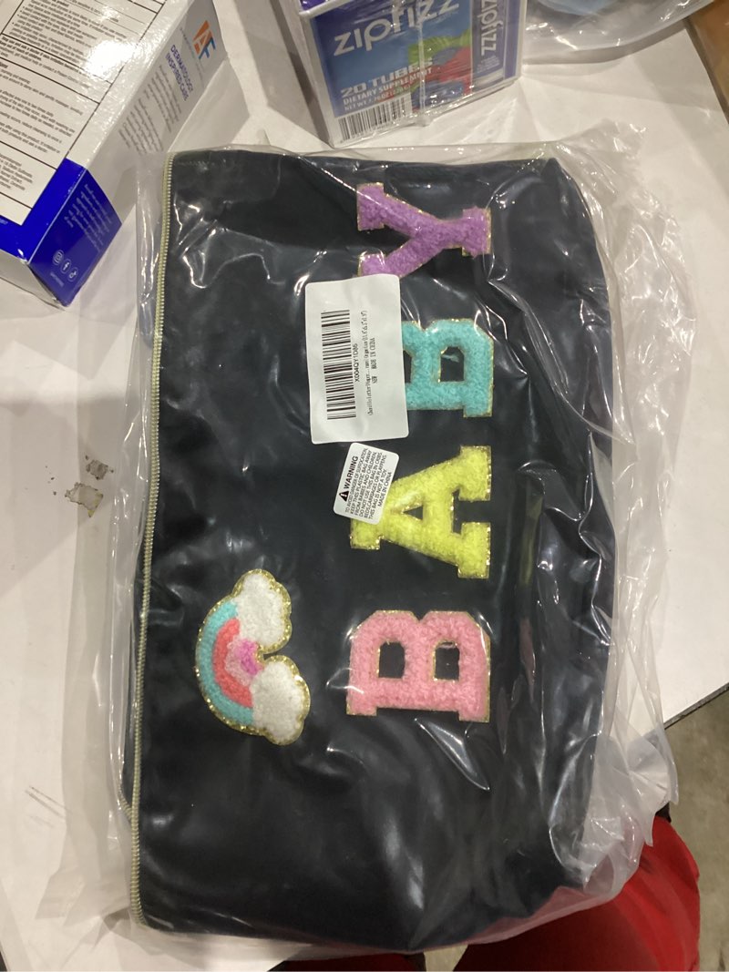 Condition photo showing New/Like New for Chenille Letter Portable Diaper Bag, Spacious Water-Proof with Mesh Pocket and Handle Diaper Packing Cube Hold a Lot of Wipes and Diapers in Car for Work Trave 11.8"x5.5"x7.9"