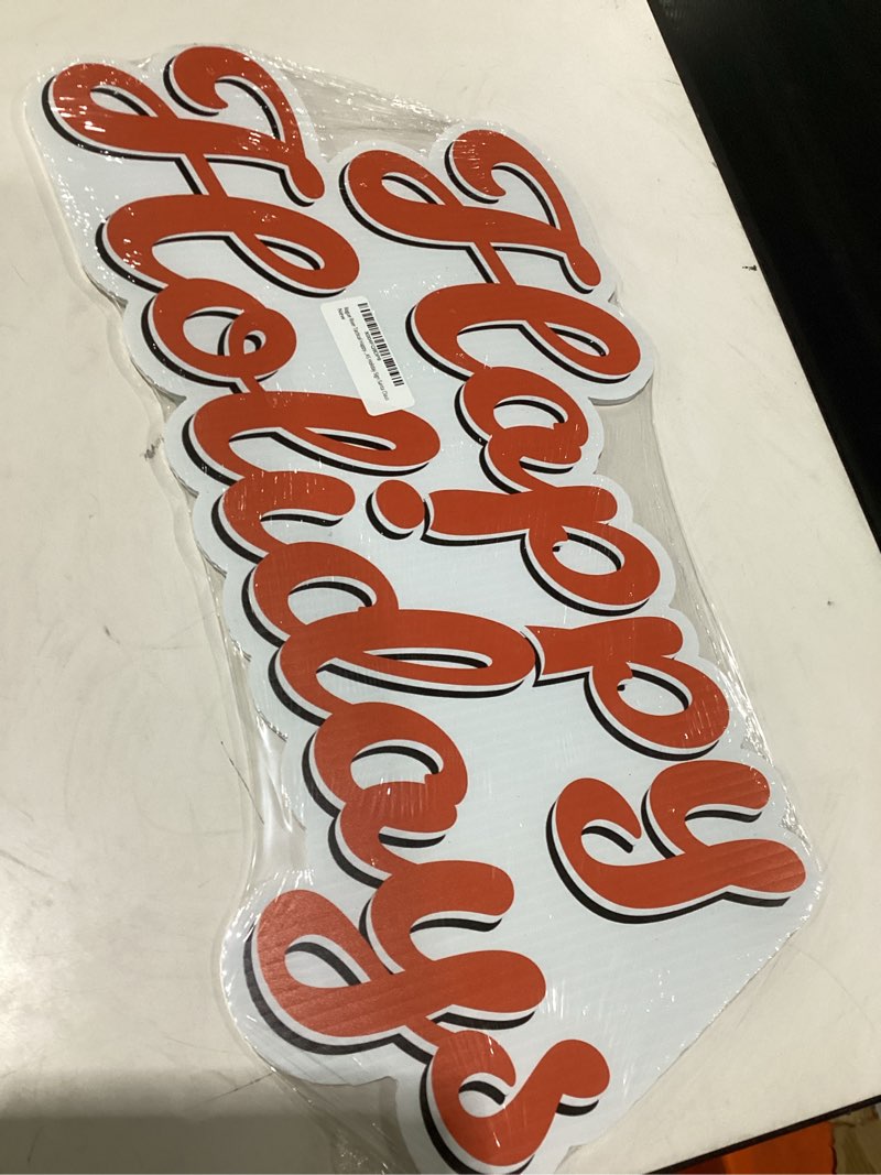 Condition photo showing Good Condition for rogue river tactical happy holidays christmas classic yard sign for home decor and lawn decoration with stakes happy holidays merry christmas xmas holiday sign santa claus