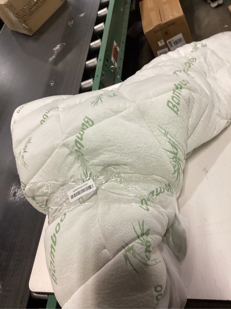 Condition photo showing Good Condition for Ultra Soft Twin Size Mattress Topper - Viscose Made from Bamboo Pillow Top Mattress Pad for Back Pain Relief - Naturally Cooling for Hot Sleepers, Green Green Twin
