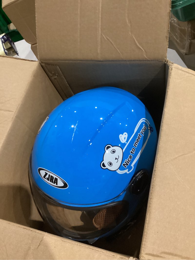 Condition photo showing As Is for Kids Bike Helmet with Gloves, for Pedal Scooter, Motorcycle, ATV, Quad Bicycle, Suitable for Ages 3-6 BLUE