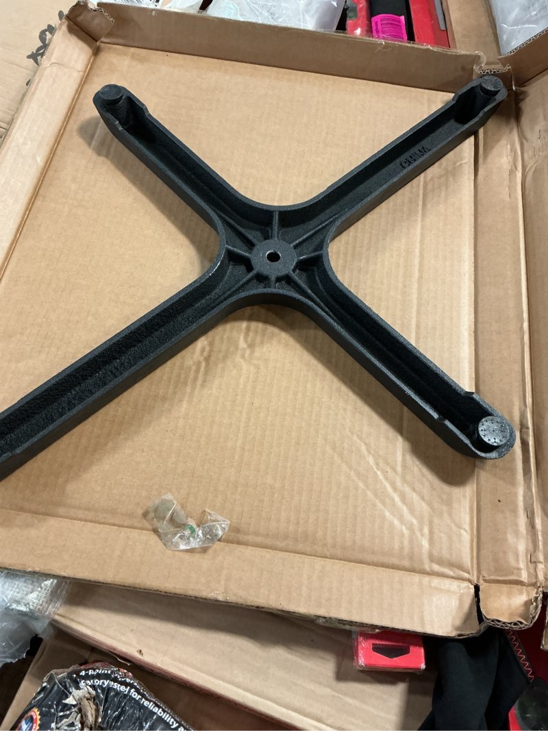 Condition photo showing Good Condition for textured cast iron black table base 24\" across 3\" dia x-base