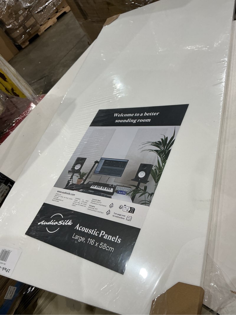 Condition photo showing Good Condition for acoustic panels, 2 pack, large, 46" x 23", pure white 2 panels pure white