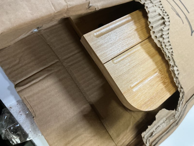 Condition photo showing As Is for beinilai foldable toilet stool,7 inches poop stool for bathroom,bamboo toilet stool squat adult,potty stool with anti-slip strip yellow