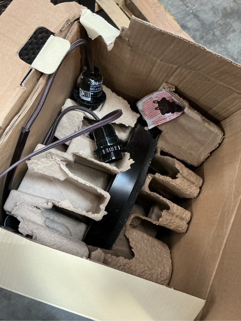 Condition photo showing As Is for allen + roth 80-in bronze multi-head floor lamp