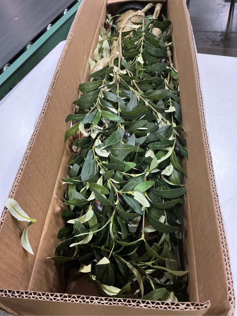 Condition photo showing Good Condition for LYERSE Olive Tree 6ft - Olive Trees Artificial Indoor with Large Olive Branches and Lifelike Fruits - Faux Olive Tree for Modern Home Office House Living Room Decor