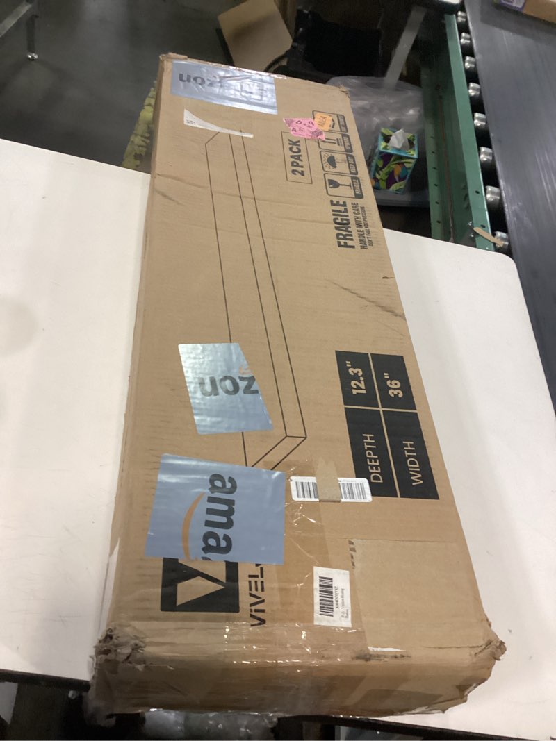 Condition photo showing Good Condition for Black Floating Shelves for Wall 10 inch Deep, 36” x 10.3” x 1.8”, Large Wall Shelves for Bedroom, Bathroom, Living Room, Kitchen, Office, Modern Shelf Home Decor with Invisible Bracket 36”-Set of 2 Black-mdf