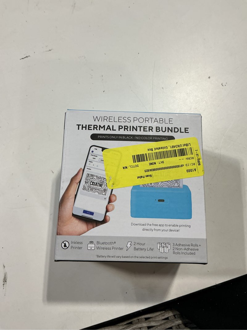 Condition photo showing Good Condition for wireless mini portable thermal printer label maker, paper included for android and ios phone, sierra blue