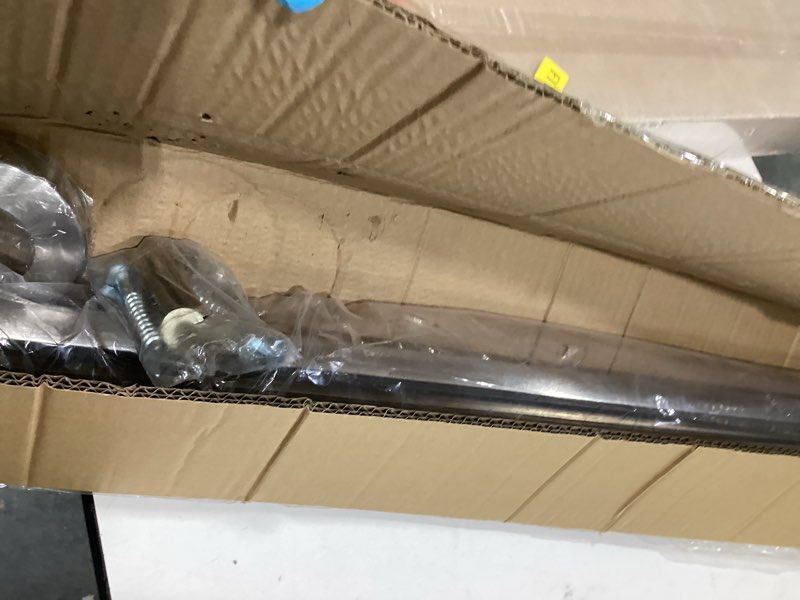 Condition photo showing New/Like New for Round Glass Railing 43.5",304 Stainless Steel Glass Balustrade Post with Spigot Slots for Indoors & Outdoors Railing of Deck,Balcony,Attic,Staircase (Mid Post,Sliver)……