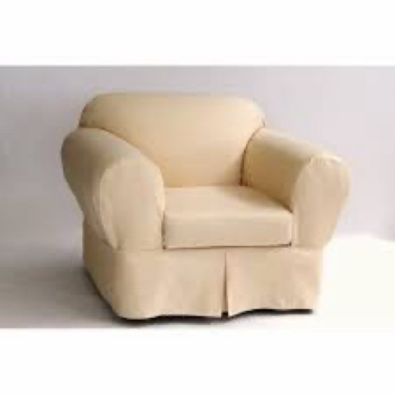 (Similar) (for big sofa) Box cushion armchair slipcover beige 