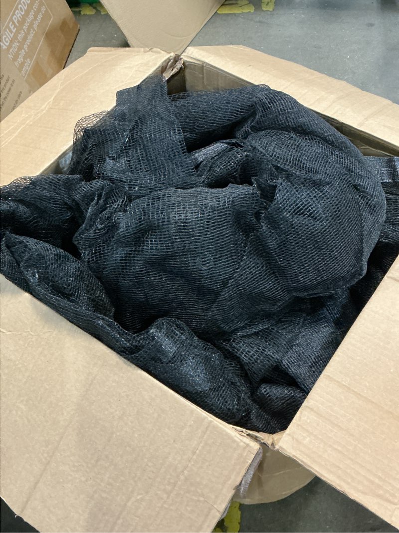 Condition photo showing As Is for pond netting 14x14 ft, 1/2 in woven fine mesh leaf net | koi pond cover for leaves, outdoor ponds, fish protection from herons, birds, raccoons, cats & predators, 14 stakes included 14 x 14 ft