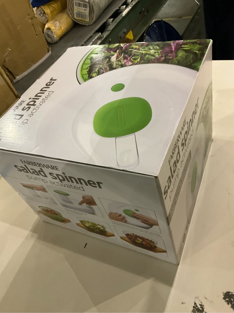 Condition photo showing Good Condition for Farberware Easy to use pro Pump Spinner with Bowl, Colander and Built in draining System for Fresh, Crisp, Clean Salad and Produce, 6.6 quart, Green Green 6.6 quart